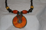 Authentic Handmade Beaded Necklace Orange