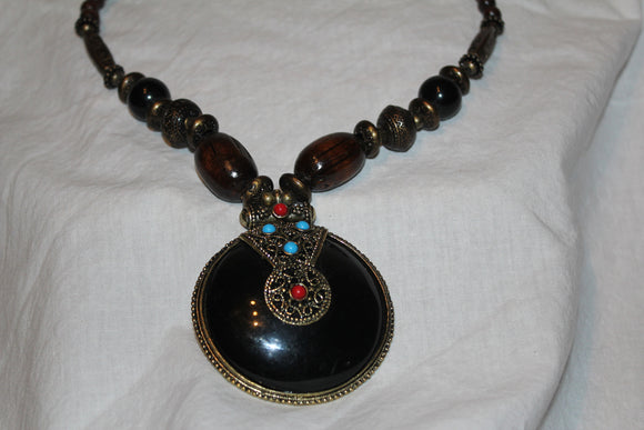 Authentic Handmade Beaded Necklace Black